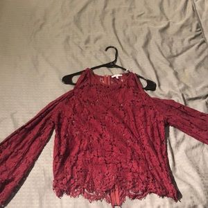 Lacy maroon top